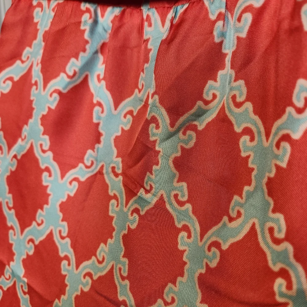 kate spade Coral and White Ruffle Wrap Dress